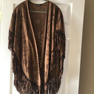 Native style faux suede shawl by Bali